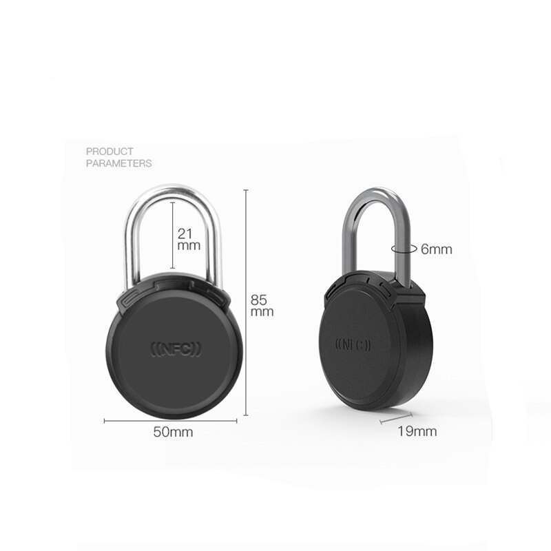 Bluetooth Card Padlock Lock NFC Mobile Phone Control Keyless Padlock Nonelectrically Smart Security Anti-Theft Luggage Padlock
