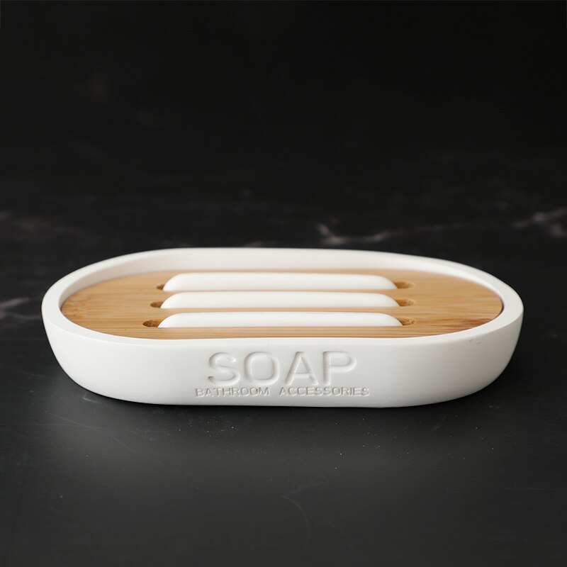 Ensemble d'accessoires de salle de bain 4 pièces, outils de lavage, porte-brosses à dents, porte-dentifrice, boîte distributrice de savon liquide, bouteille à pompe, ensemble de lavage: soap dish-white W