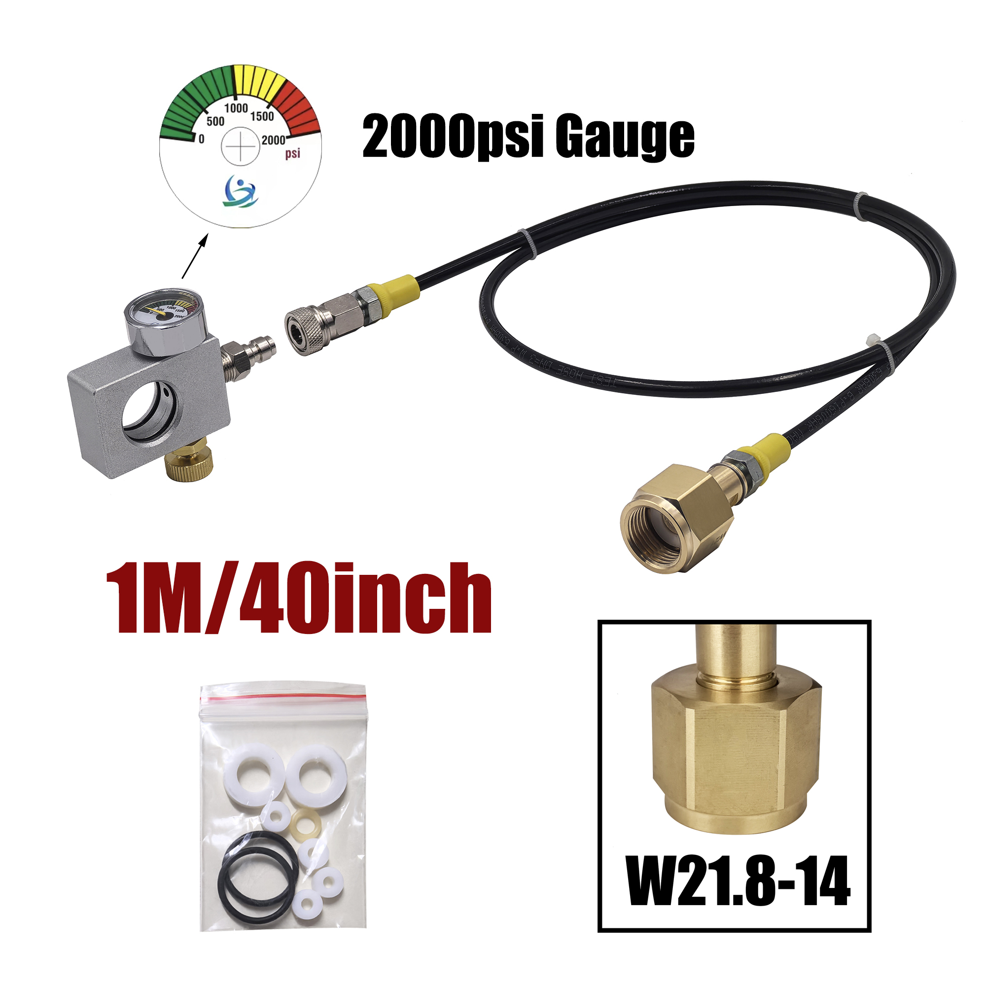 Adaptador de llenado de cilindro de dióxido de carbono 2025, manguera, estación de llenado de repuesto de carbonatador para botella de cilindro de CO2 rosa DUO Terra Art Gaia: Amarillo claro