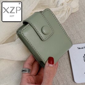 XZP Women Small Cosmetic Bag Leather Lipstick Bag Case Cover Earphone Jewelry Bag Ladies Girls Makeup Bags: Green