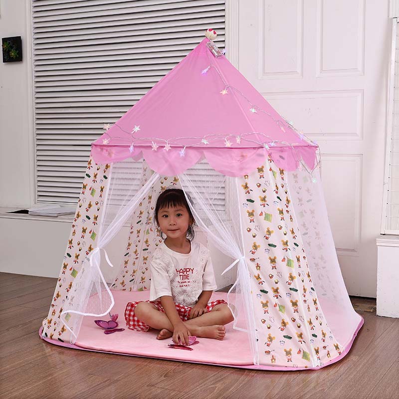 Tienda de campaña de juguete para niños, carpa de verano para juegos al aire libre, Castillo de princesa, Plegable, portátil