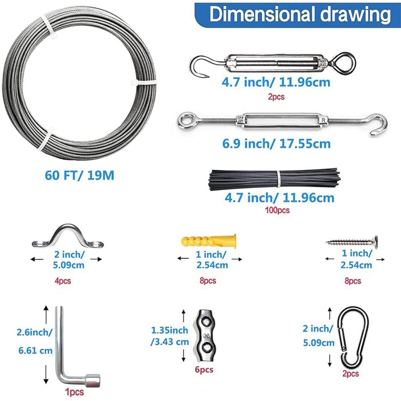 304 Stainless Steel Wire Rope PVC Coated Cable Rope, Garden Wire Rope,Steel Cable Tensioning Wire,Wire Rope Tensioner