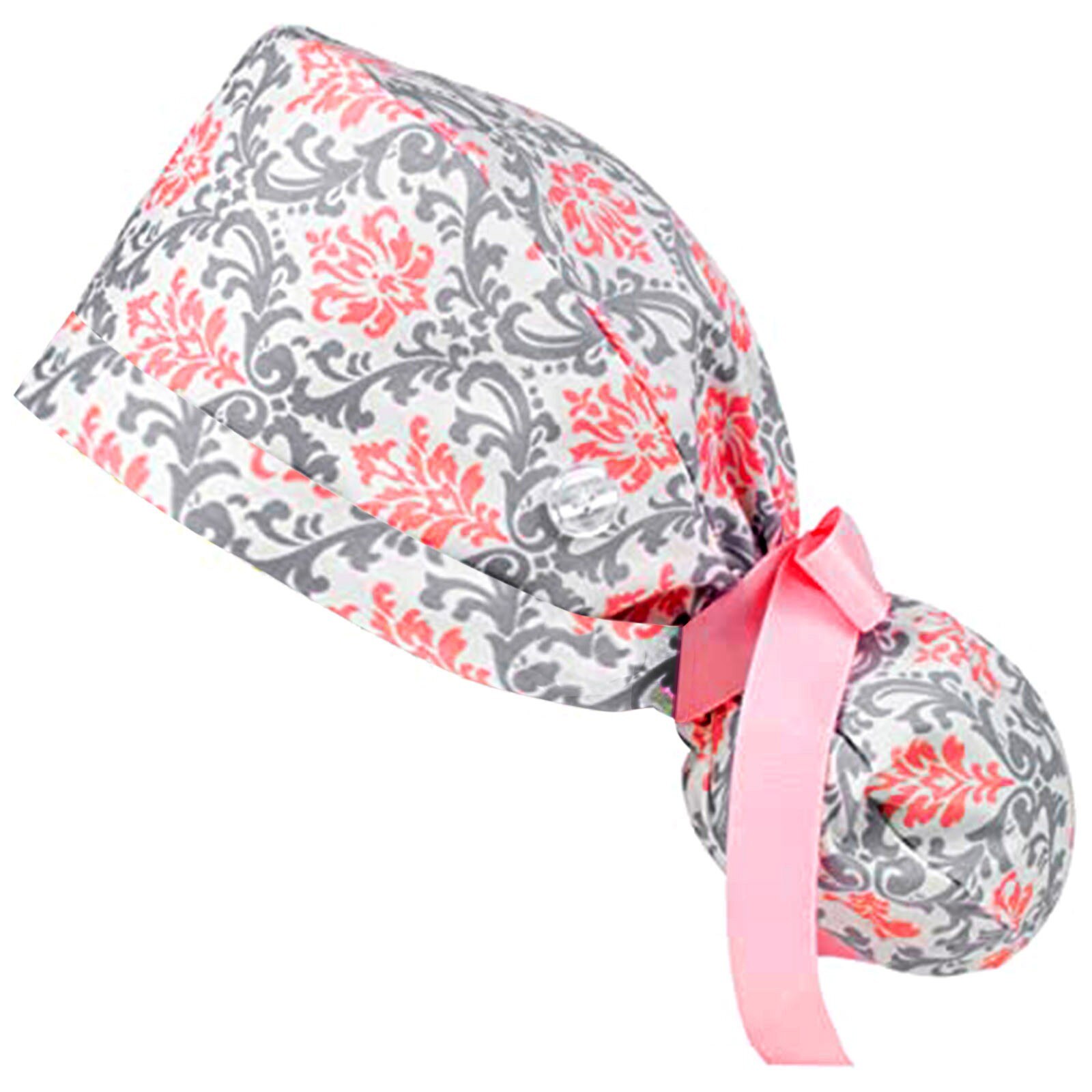 Vrouwen Lang Haar Werken Caps Met Knoppen Voor Masker Verstelbare Katoen Lint Stropdas Hoed Met Zweetband Scrub Cap Gorro Enfermera a2: L