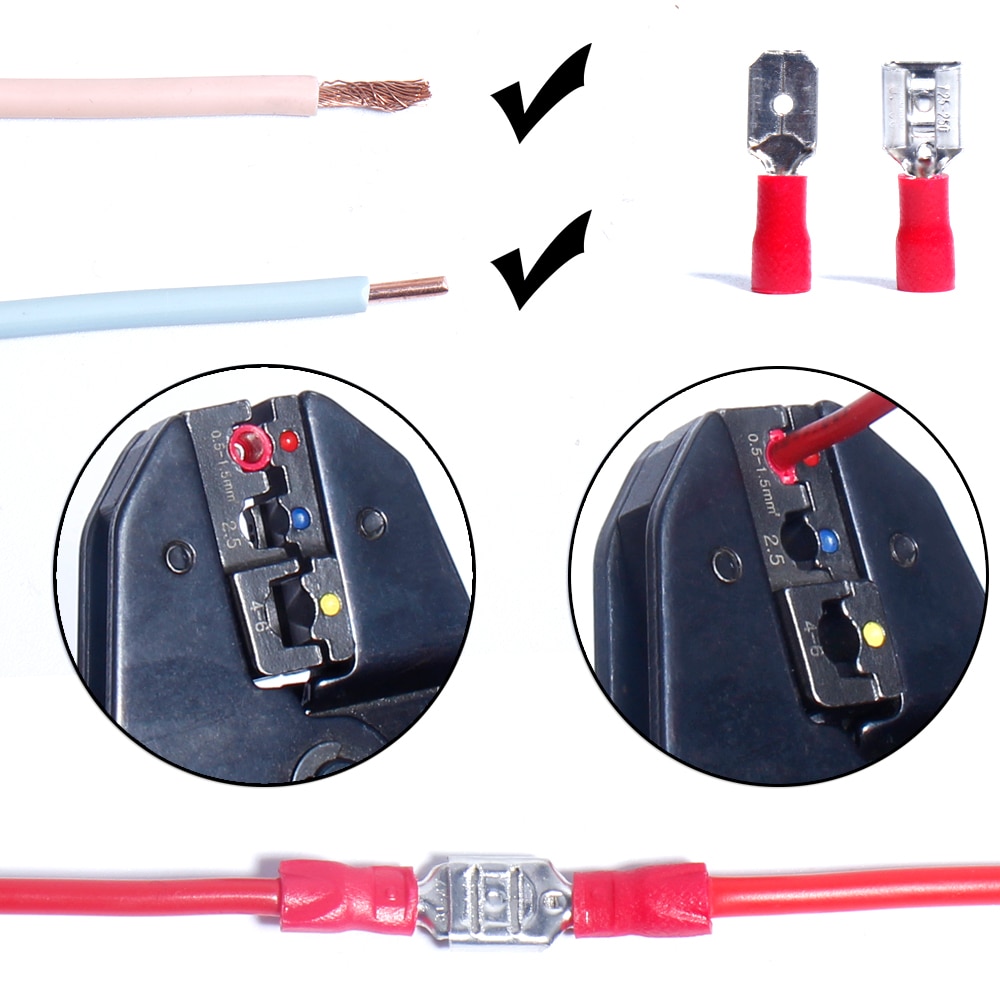 Plug cold pressing insulation fast wire spring connector Terminals Electrical Crimp Spade Lug Cable car Full Fork Assortment Kit