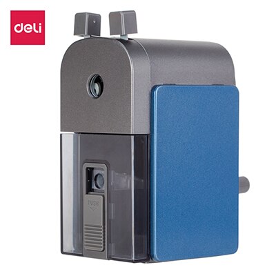 Deli-afilador de lápices manual de metal de , Sacapuntas manual , para estudiantes: Azul
