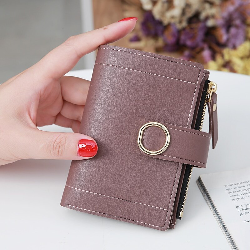 Women Wallet Many Departments Card Holder Foldable Ladies Small Purse Zipper Hasp Card Case Female Wallets