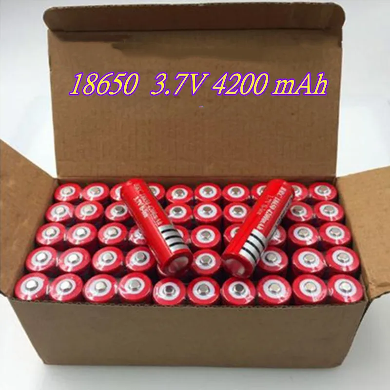 100% original 18650 Rechargable Battery 4200 mAh 3.7 V for LED Lantern torch