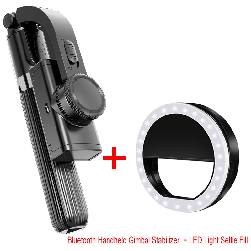 Mini Bluetooth Draadloze Selfie Stok Statief Opvouwbare Universele Voor Iphone 12, Telescopische Draagbare Selfie Artefact: Black LED