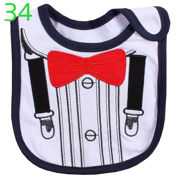 Pechera bordada de algodón para bebé, babero multicolor de dibujos animados para alimentación de bebé, resistente al agua, material para bebé, bufanda para infante: 5
