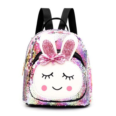 Toddler Children Girls Cute Cartoon Backpack Schoolbag Sequin Bling Rucksack School Bookbag Daypack: Multi