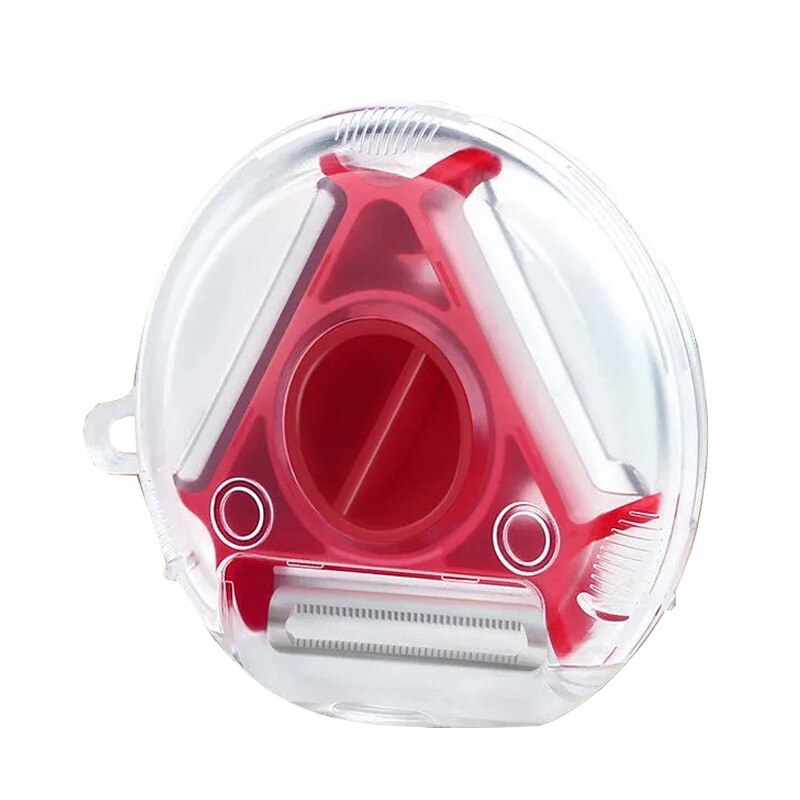 Multifunctionele Keukenrasp - 3-in-1 Groente Fruit Snijder - Roestvrij Staal & PP - 9x8.5cm: Rood