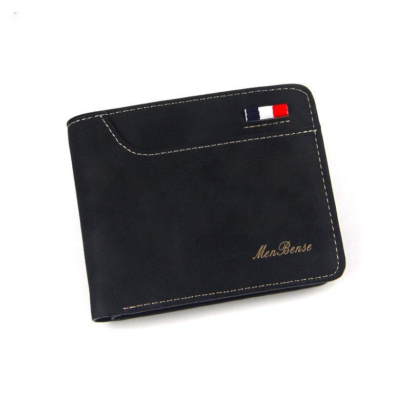 Mannen Korte Portemonnee Lederen Portfel Portefeuilles Portemonnees Pocket Multi-Card Kaarthouder Mannelijke Multifunctionele Carteira Masculina Portemonnee: Black