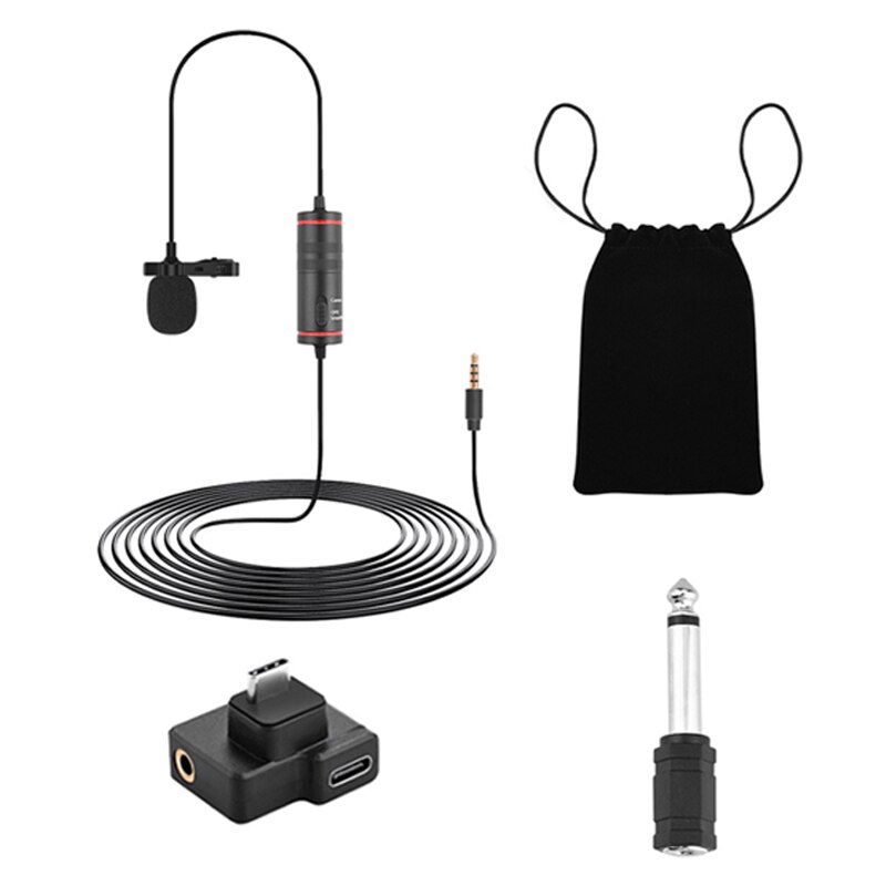 3.5mm o videoinspelning lapel mikrofon för telefon android mac vlog mic för osmo actionkamera videokamera inspelare: Default Title