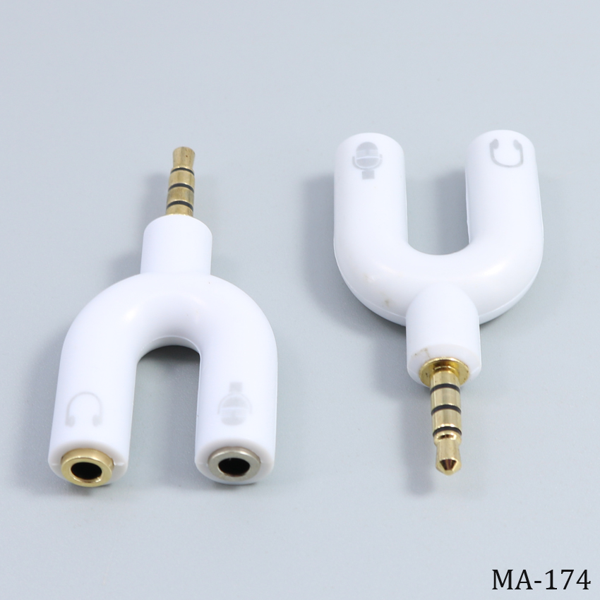 3.5 Mm Jack Audio Splitter 1 Ingang 2 Uitgang Hoofdtelefoon 1 Mannelijke Voor 2 Vrouwelijke Adapter Audio Lijn 1 Tot 2 Aux Kabel 3.5 Mm
