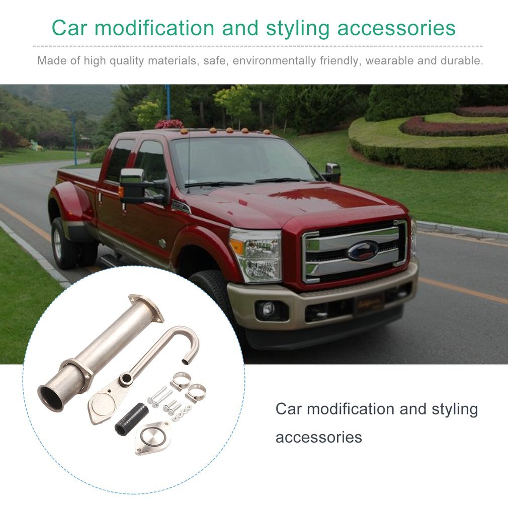 6.0L EGR Valve Pipe Kit EGR Bypass & Delete Kit Auto Kit for Ford F250 F350 F450 03-07 6.0L POWERSTROKE Diesel Turbo