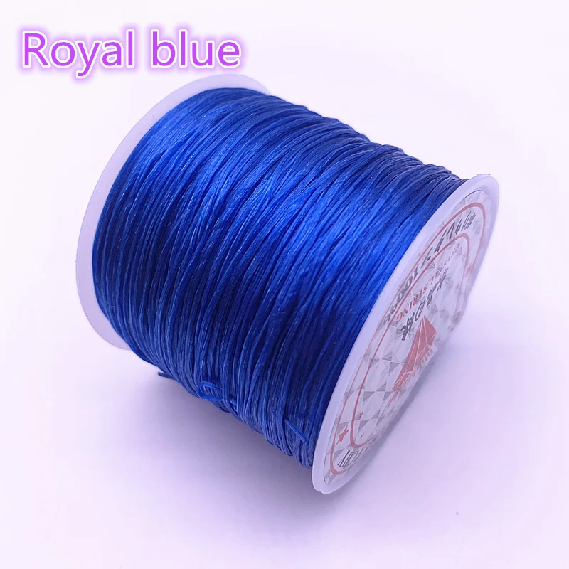 50M/Roll Bunte Flexible Elastische Kristall Linie Seil Schnur Für Schmuck Machen Perlen Armband Draht Angeln Gewinde Seil: Royal blue