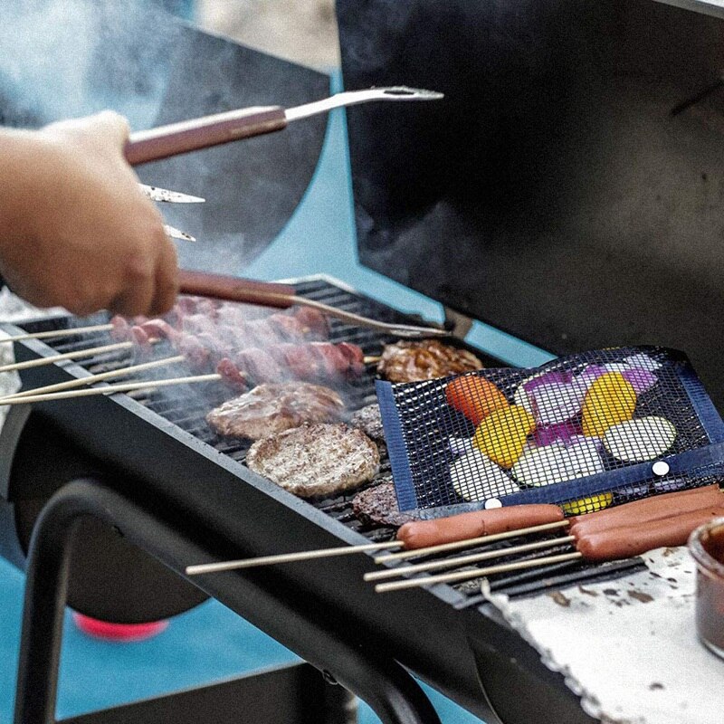 Non-Stick Mesh Grilling Bag,BBQ Grill Mesh Bag, Outdoor Picnic Tool Reusable and Easy to Clean Non-Stick BBQ Bake Bag