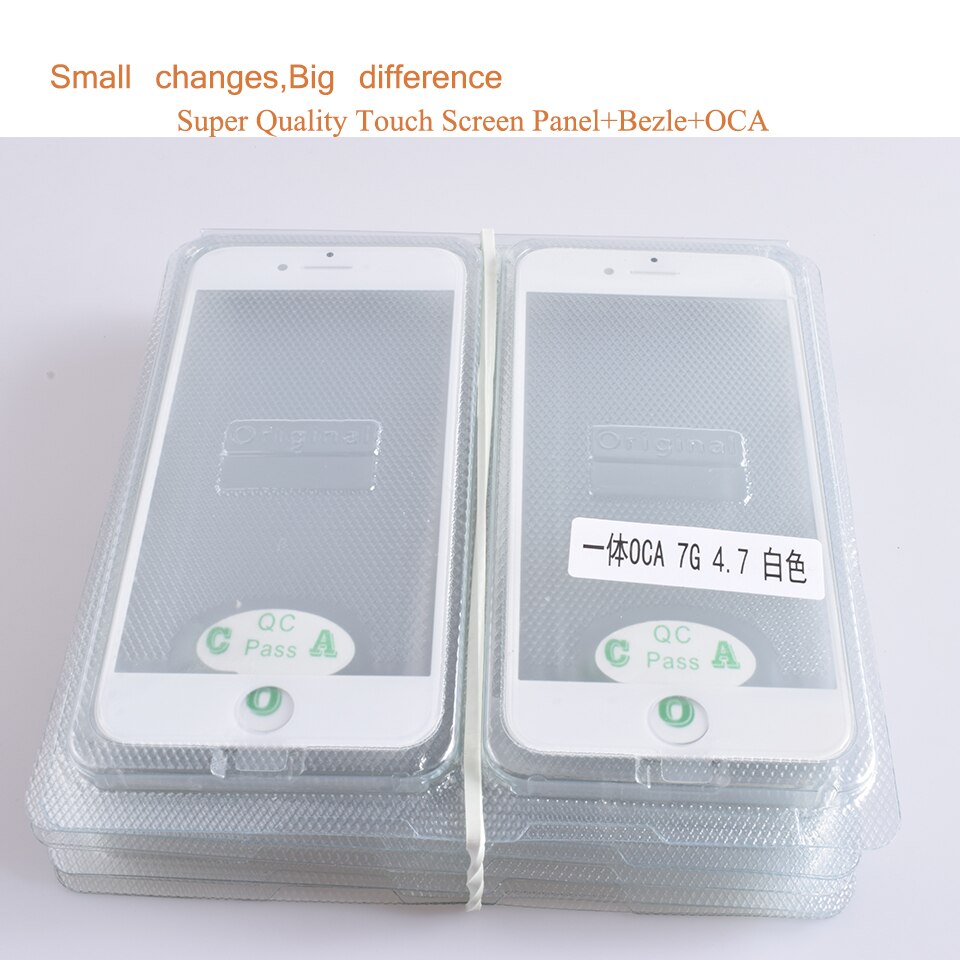 10Pcs/lot For iphone 7 6S Plus Touch Screen Panel Front Outer Glass With Bezel Frame OCA For iphone 5 5S 6 7 8 Touch 3 in 1