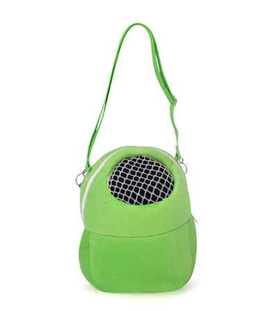 Mochila portátil de viaje para mascotas, bolsa de mano de malla transpirable con forma de ardilla, jaula de portador de red para hámster: green L