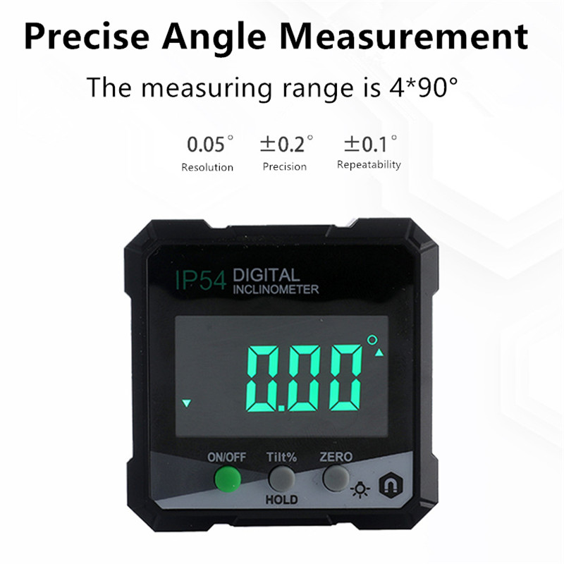 Miniaturowy LCD Cyfrowy Inklinometr Kątomierz Magnetyczny Miernik Kąta Sklonu Elektroniczny Goniometr Dokładny Pomiar Kąta