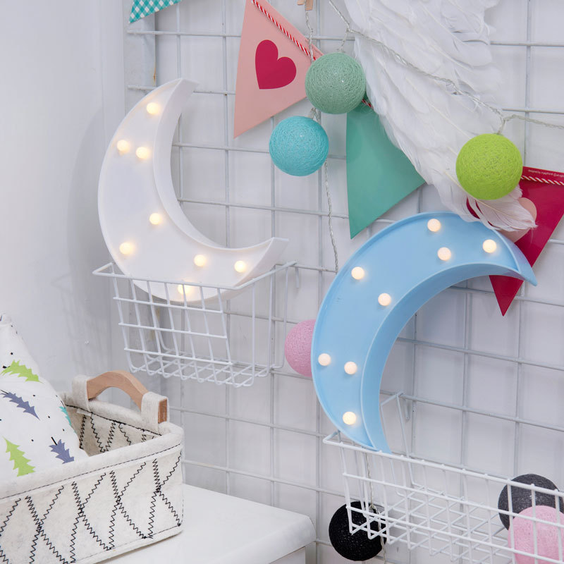 Lámpara LED en forma de nube, estrella, luna, caja de batería, lámpara decorativa, habitación infantil, corazón de niña, lámpara de escritorio montada en la pared del dormitorio