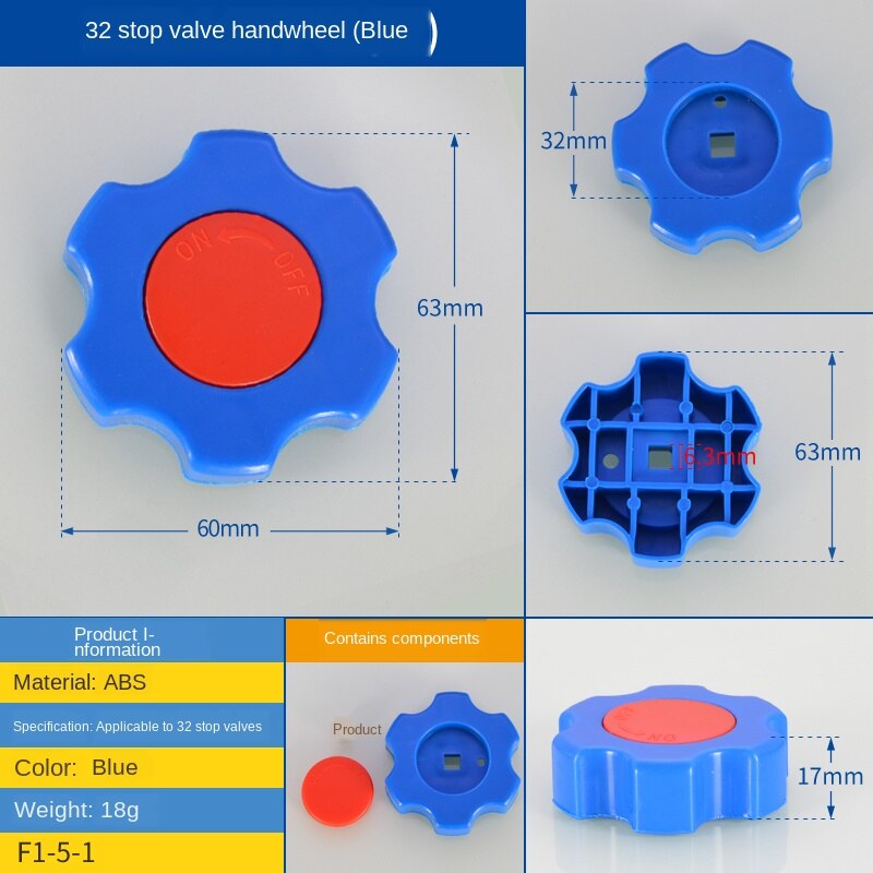 PPR globe valve spool copper gate valve and cold water pipe D20 25 32 1/2 IN 3/4 IN pipe fittings accessories: 32 Handwheel blue