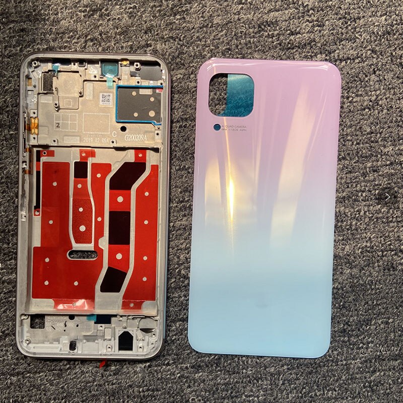 6.4&quot; For Huawei P40 Lite LCD Housing Front Bezel Middle Frame Holder+Battery Cover Back Cover For Huawei Nova 7i: 2 together  pink