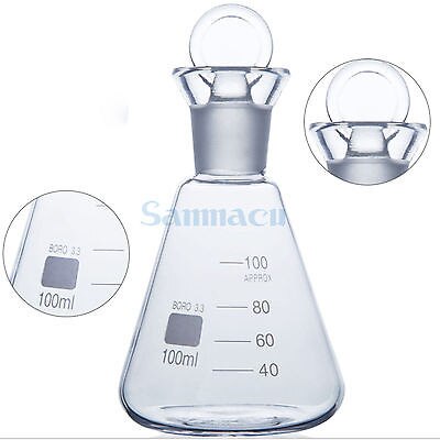Frasco de yodo de 1000ML, G3.3, cristal con tapón de pulido opaco, cónico