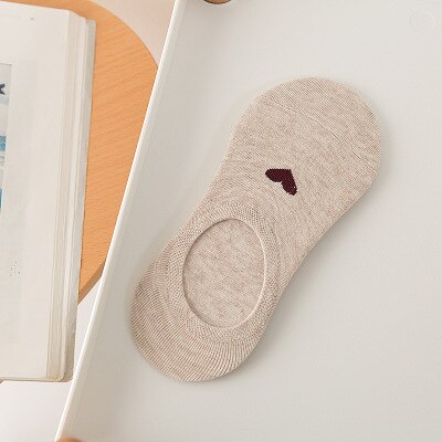 Women Socks Summer Lovely Invisible Sock Slippers No Show Socks Cute Love Print Ankle Socks Female Short Socks: 3