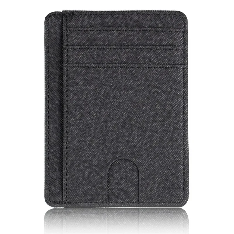 Portfel blokujący RFID Pokrowiec na wizytówki do etui Super cienkie męskie skórzane etui na karty kredytowe Portfel podróżny na karty Minimalistyczny portfel: Brązowy