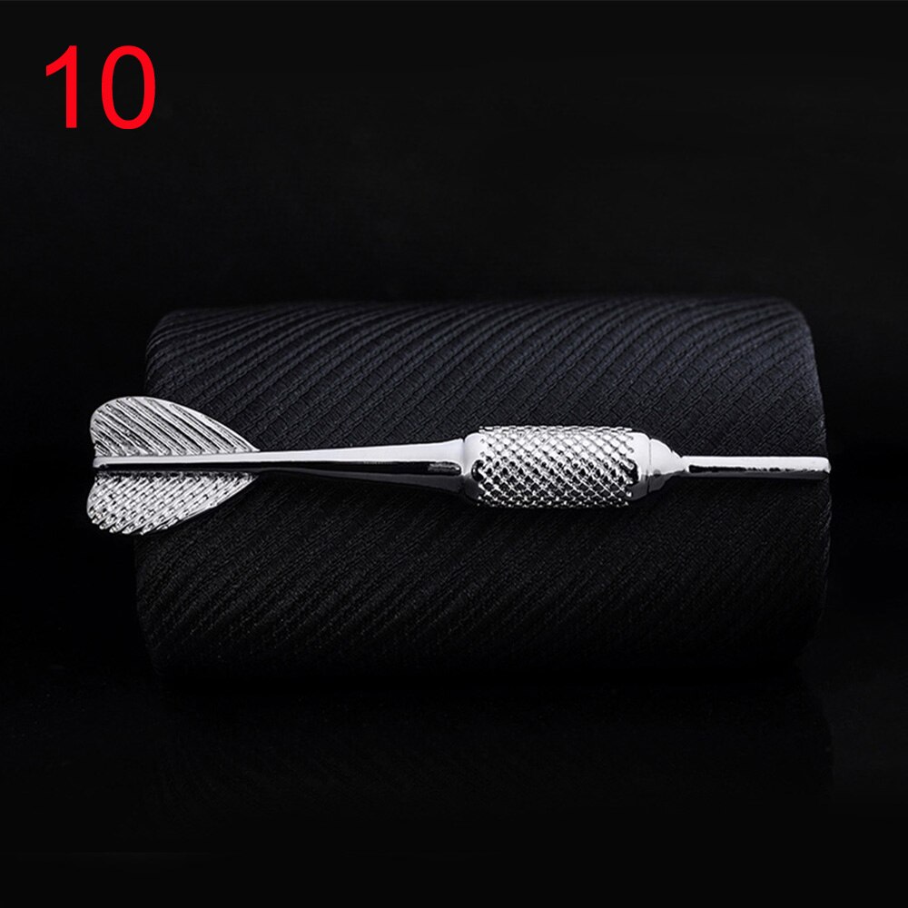 1pc Men Tie Clip Fish Bone Leaf Guitar Feather Saxophone Multiple Styles Tone Metal Tie Clip Tie Bar Necktie Clips: 10
