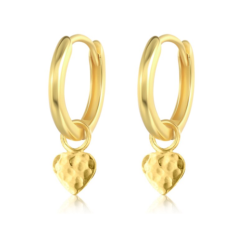 Roxi Hart Hoepel Oorbellen Voor Vrouwen Dangle Hart Clover Geometry Earring 925 Sterling Zilver Huggie Oorbellen Pendientes Plata 925: 8 gold