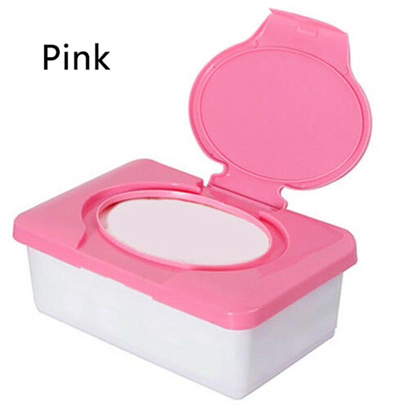 Droog Nat Tissue Papier Doos Plastic Case Real Tissue Case Babydoekjes Servet Druk Pop-Up Thuis tissue Houder Accessoires: Roze
