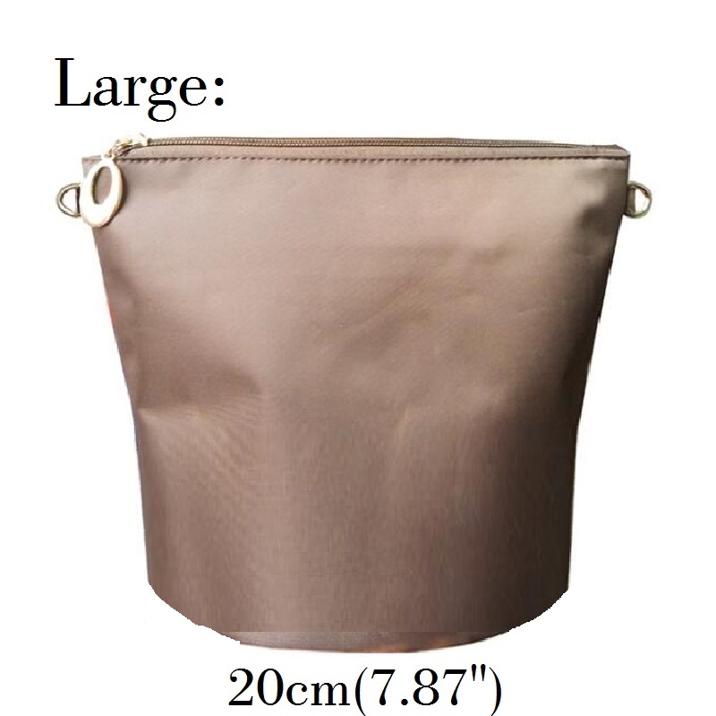 Organizer Bag for Bucket Handbag Bucket Bag Inserts (Apricot, Black, Coffee): Silver