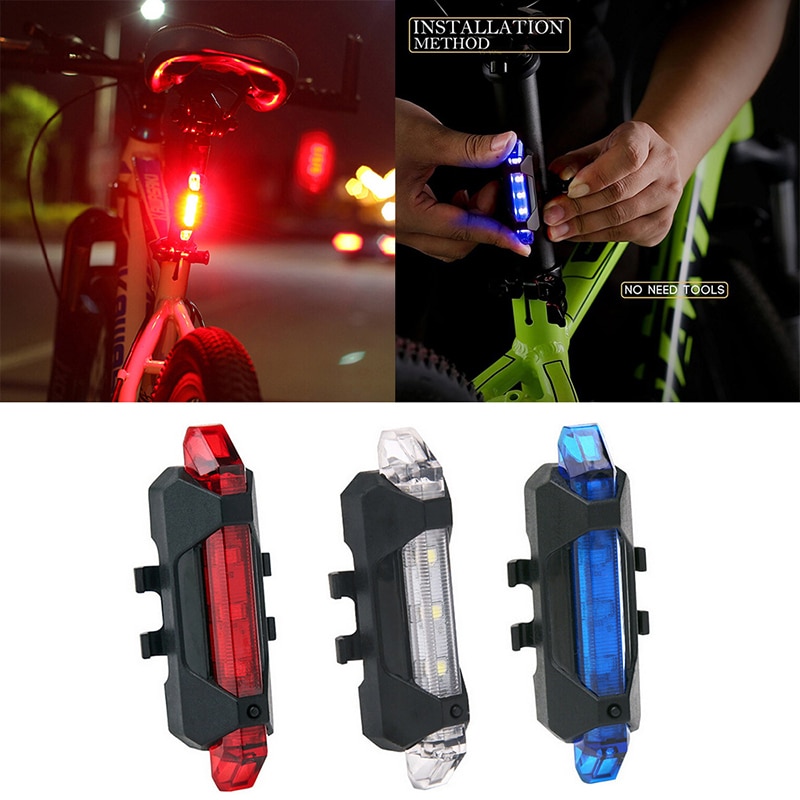 Led Achter Achterlicht Fiets Licht Waterdicht Usb Oplaadbare Mountainbike Fietsen Light Achterlicht Veiligheid Waarschuwingslampje TSLM1