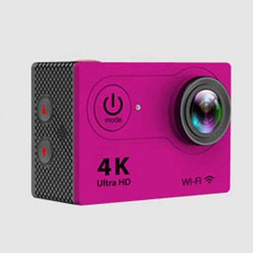 H12 wifi action kamera 4k sport kamera undervands kamera vandtæt fuld hd ror kamera til cykling dykning udendørs kamera: Lilla