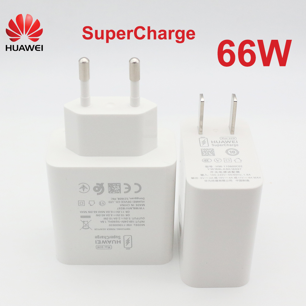 Cargador súper rápido supercarga UE EE. UU. de 66W para Huawei P40 P50 P30 Pro Mate 50 40 30 Honor 50 Majic 3 4 2 Honor 80 70 60 SE 50 Pro