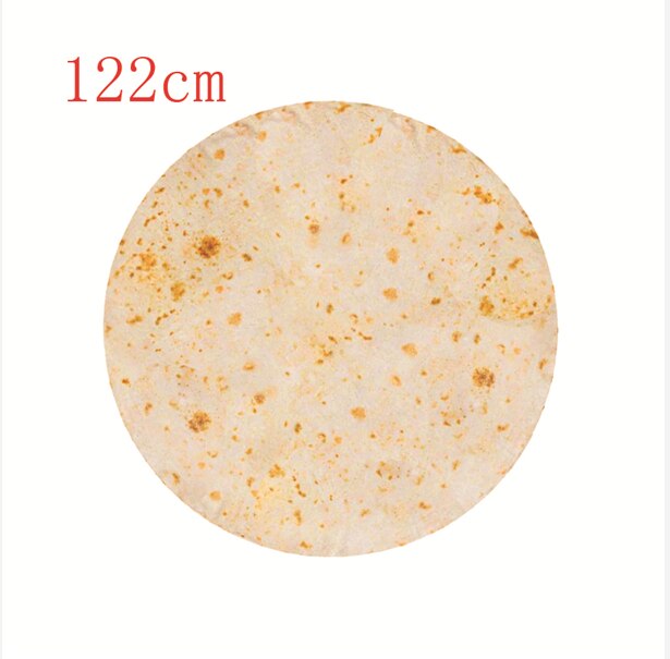 Superzachte ronde burrito deken, fleece deken met tortilla textuur: Geel 122cm