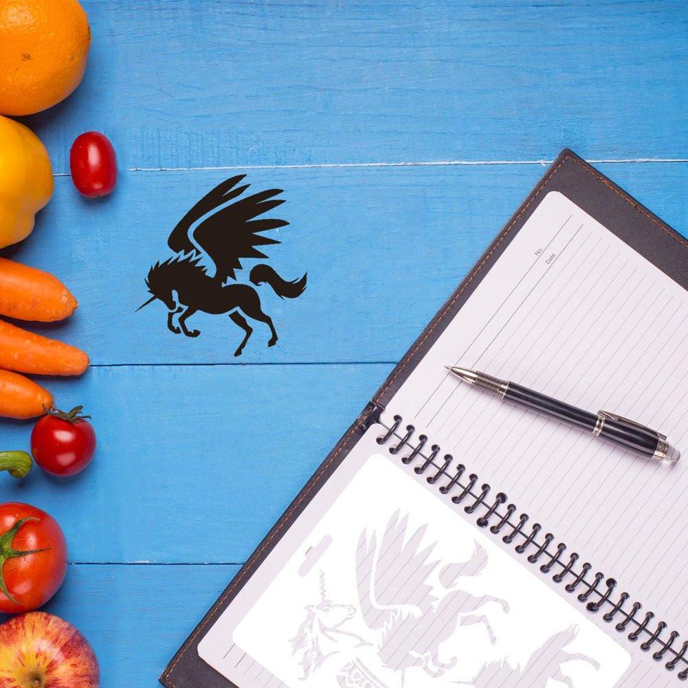 12pcs Animal Stencils Set With 10 Fineliner Color Pen Plastic Drawing Painting Templates Scrapbooking Kids DIY Crafts Featu