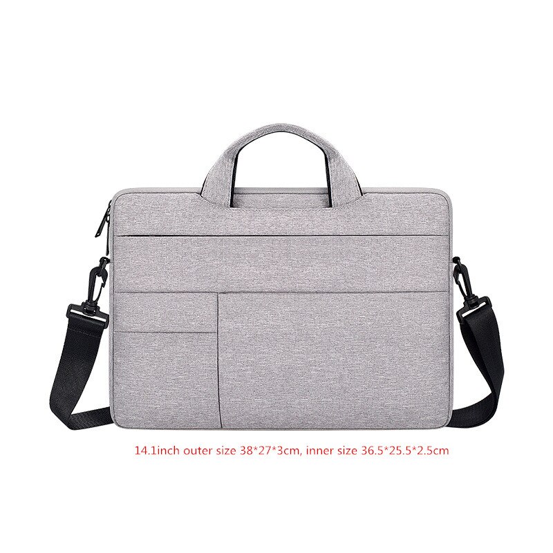 Men's Women's Briefcase Laptop Bag Seismic Waterproof Shoulder Crossbody Office Travel Business Cell Phone IPad Storage Pouch: Heather Gray M