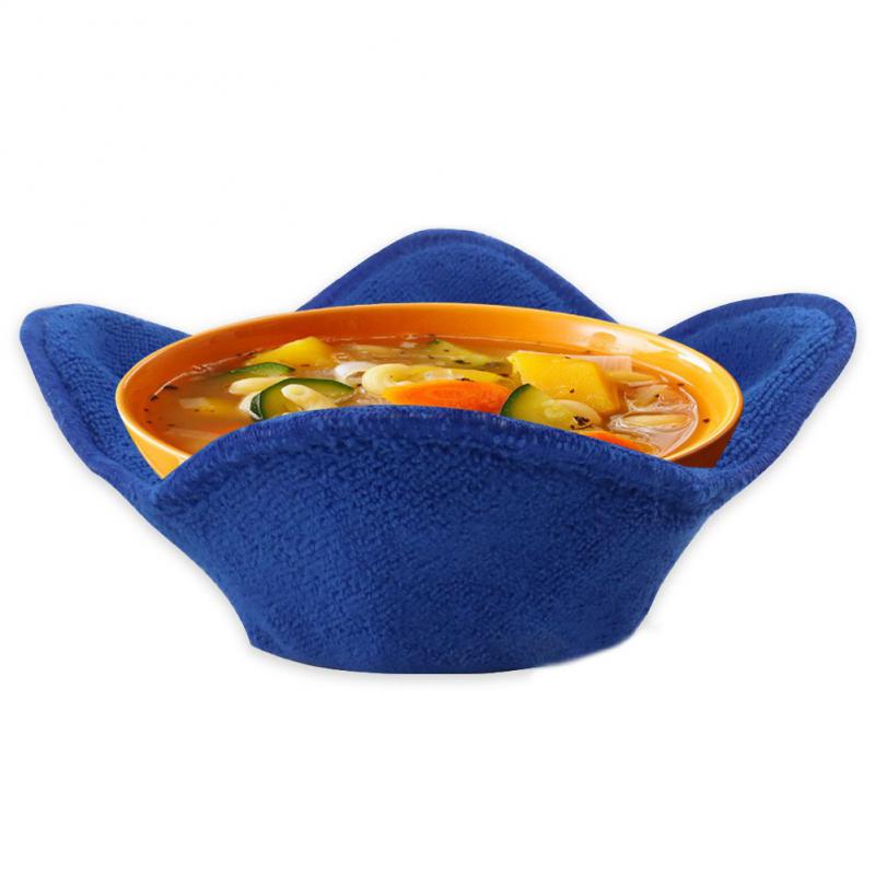 Microwave Safe Bowl Holder to Keep Your Hands Cool and Your Meal Warm Heat Resistant Bowl Cozies for Soup Rice Pasta Bowls: Blue
