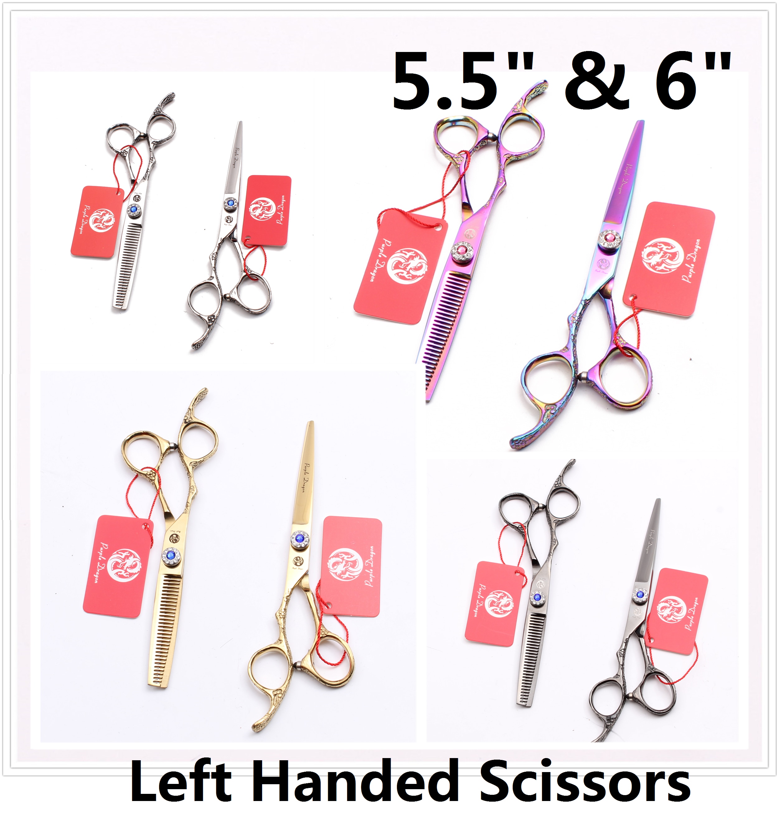 Y8212 5.5 " 6 " venstrehånds saks hår frisør frisør salon sakse klipning sakse sæt