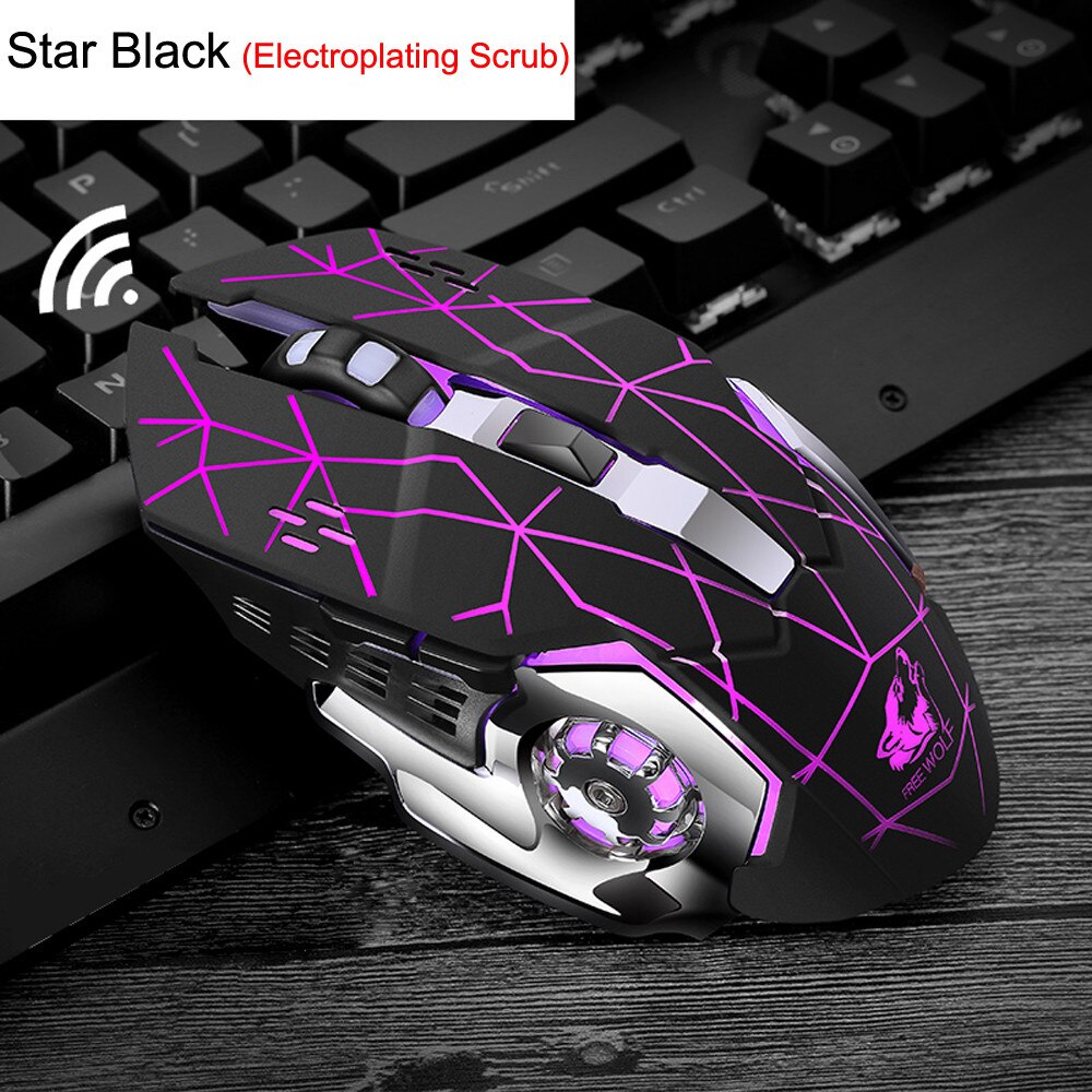 2400DPI Mouse Rechargeable X8 Wireless Silent LED Backlit USB Optical Ergonomic Gaming Mouse Breathing Luminous Light