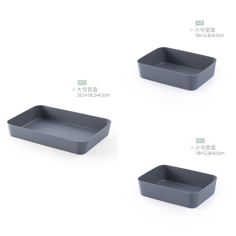BNBS Kitchen Plastic Drawers Cutlery Organizer Storage Cabinet Dividers For Drawers Units Separator For Boxes Cutlery Tray Box: 1L-2S Gray