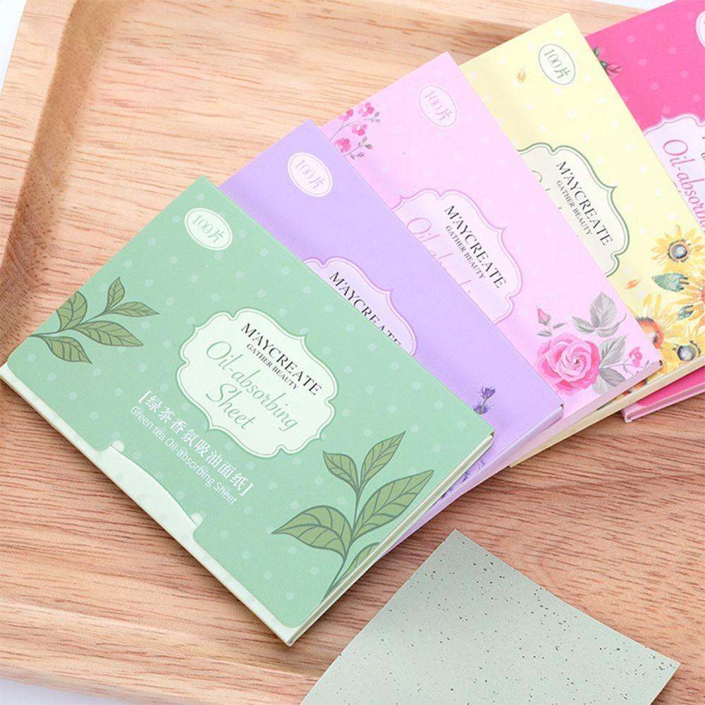 100pcs Korea Fragrant Tissue Paper Face Oil Absorbing Paper Plant Fibres Breathable Linen Pulp Blotting Paper For Face