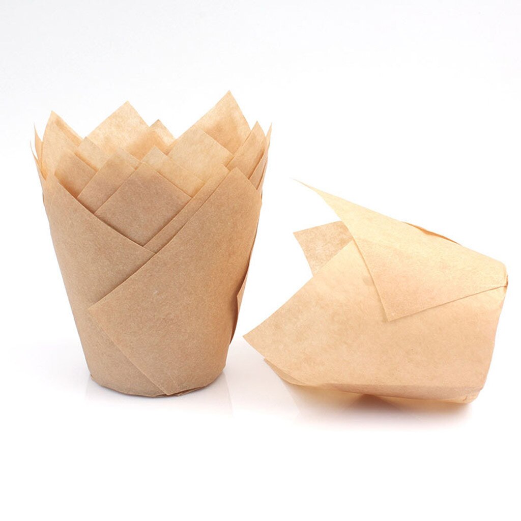 Cupcake revêtements tasse papier Tuli cuisson emballage boîte gâteau Muffin tasse boîte maison cuisine cuisson tulipe gâteau tasses