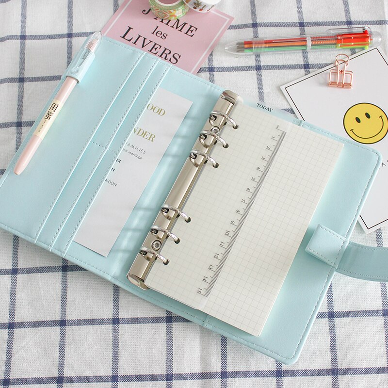 JIANWU Macarons PU liant A5 A6 cahier Journal livre de Calendrier planificateur journal feuilles mobiles liant mignon fournitures Scolaires