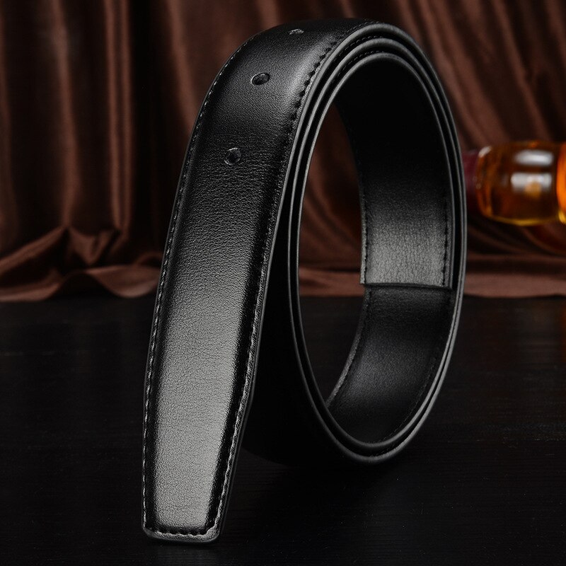 Keine Schnalle Echtes Leder Gürtelband für automatische Schnalle Dornschließe 2,4 cm 2,8 cm 3,0 cm 3,2 cm 3,5 cm 3,8 cm Breite Herrengürtel Schwarz