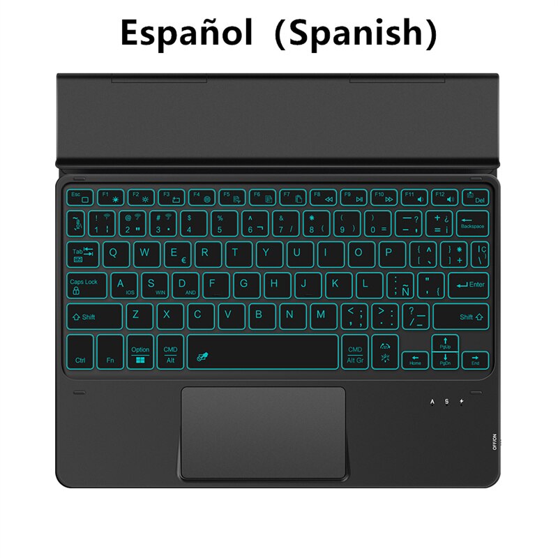 Bluetooth Toetsenbord Touchpad Backlight Voor Samsung Galaxy Tab A8 10.5 "SM-X200 X205 A7 10.4" Een 10.1 "a7 Lite 8.7 Inch Tablet: Spanish Black