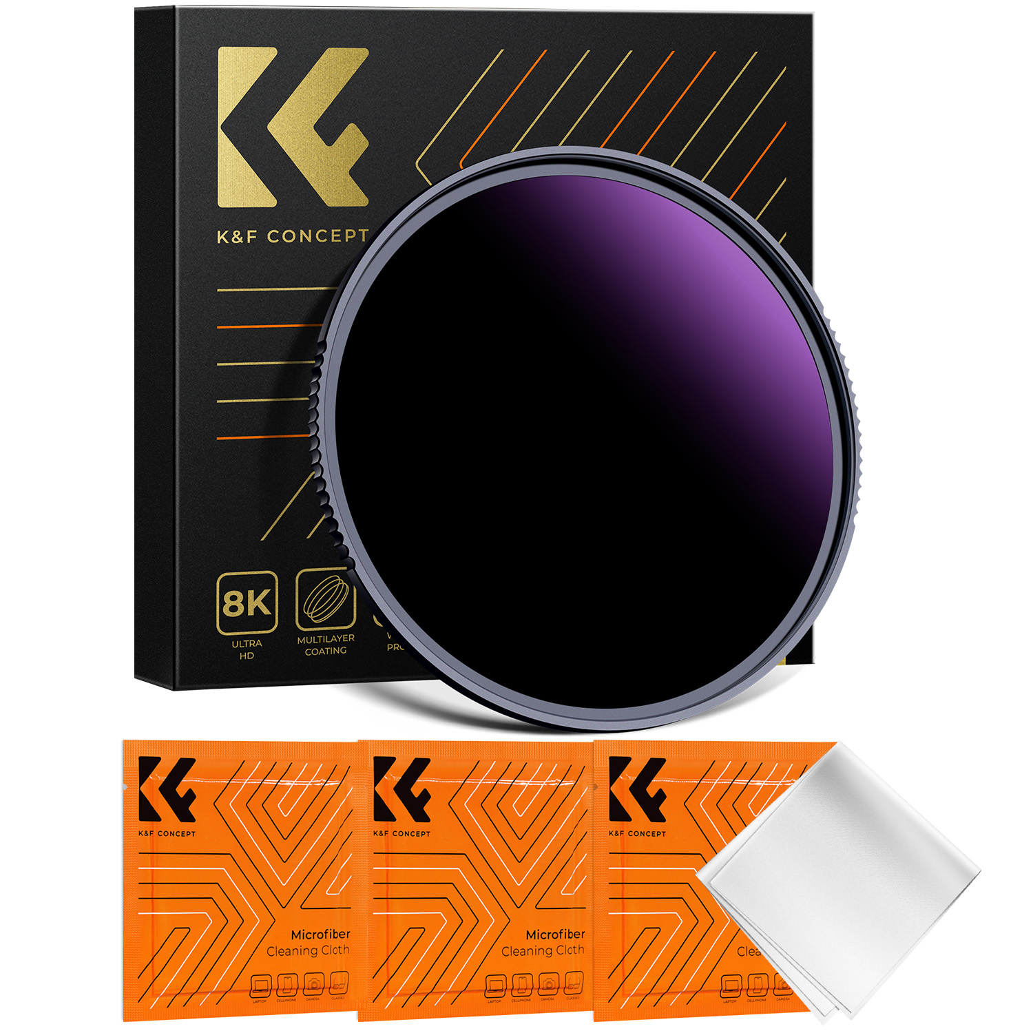 K&F CONCEPT Solar Filter ND1000000 20-Stop Solid Neutral Density Celestial Event Photography Filters 28 Multi-Coating Nano-X: 77mm